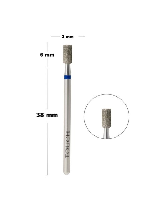TOUCH Frez diamentowy walec niebieski 3 mm