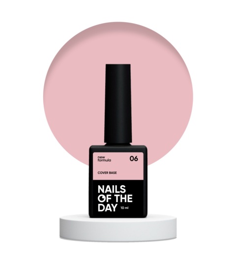 NAILSOFTHEDAY Cover base 06 - półprzezroczysta nudowo-brzoskwiniowa baza hybrydowa, 10 ml