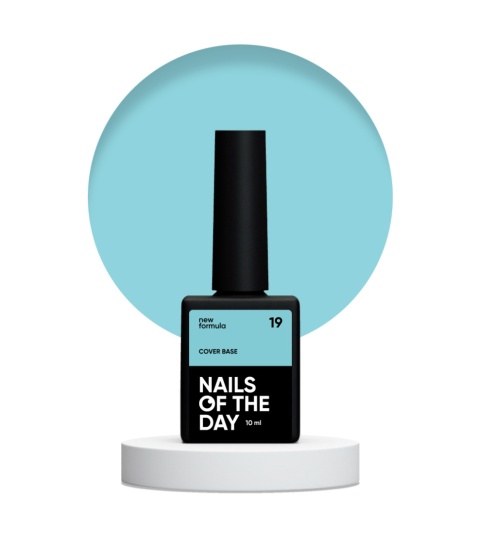 NAILSOFTHEDAY Cover base 19 - półprzezroczysta jasno-błękitna baza hybrydowa, 10 ml