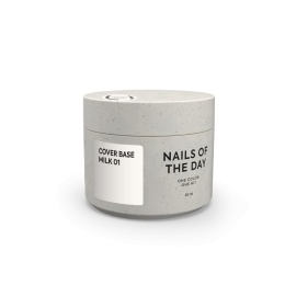 NAILSOFTHEDAY Cover base Milk 01 - półprzezroczysta chłodno-mleczna baza hybrydowa, 30 ml