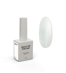 NAILSOFTHEDAY Cover base Milk 07 - półprzezroczysta mleczna baza ze złotym brokatem, 10 ml