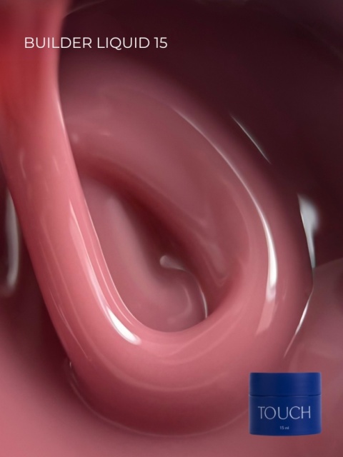 TOUCH Builder liquid 15 - różowo-czerwony mocny żel o płynnej koncystencji, 15 ml