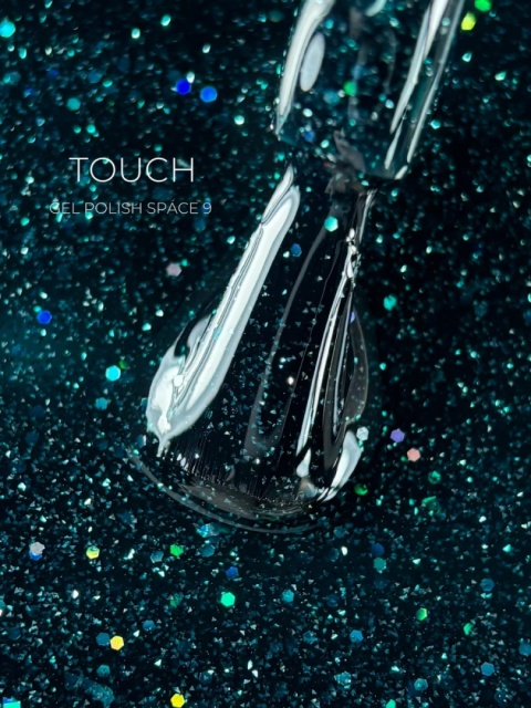 TOUCH Space gel polish 09 - zielony odblaskowy lakier hybrydowy, 9 ml