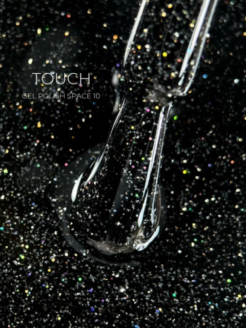 TOUCH Space gel polish 10 - czarny odblaskowy lakier hybrydowy, 9 ml