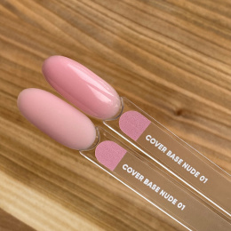 NAILSOFTHEDAY Cover base nude 01 - beżowo-różowa kamuflująca baza do paznokci, 10 ml