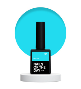 NAILSOFTHEDAY Neon top 04 - niebieski top bez lepkiej warstwy, 10 ml