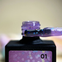 Baza hybrydowa NAILSOFTHEDAY Party base 01 (neonowo-różowa z holograficznymi sześciokątami.), 10 ml