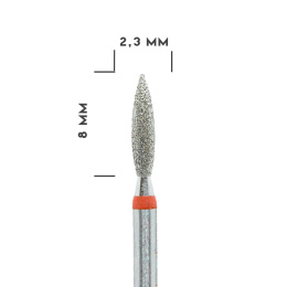 MILL frez diamentowy - płomyk czerwony 2,3 mm