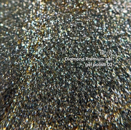 NAILSOFTHENIGHT Diamond Premium gel 03 - złoty z metalowymi płatkami lakier hybrydowy, 5 ml