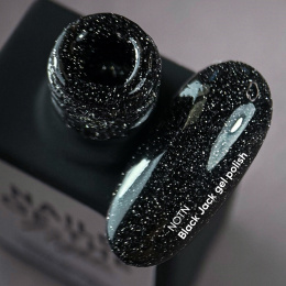 NAILSOFTHENIGHT Black Jack - czarny ze srebrną drobinką odblaskowy lakier hybrydowy, 10 ml