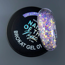NAILSOFTHENIGHT Brokat gel 01 - fioletowy żel do zdobień z brokatem, 5 g