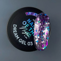 NAILSOFTHENIGHT Dream gel 03 - fioletowy żel do zdobień z heksagonami i brokatem, 5 g