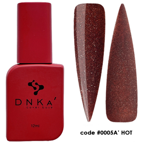 DNKa' Cover Base #0005A' Hot - czerwona baza hybrydowa, 12 ml