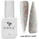 DNKa' Cover Base #0011A' Happy - mleczna baza hybrydowa z płatkami, 12 ml