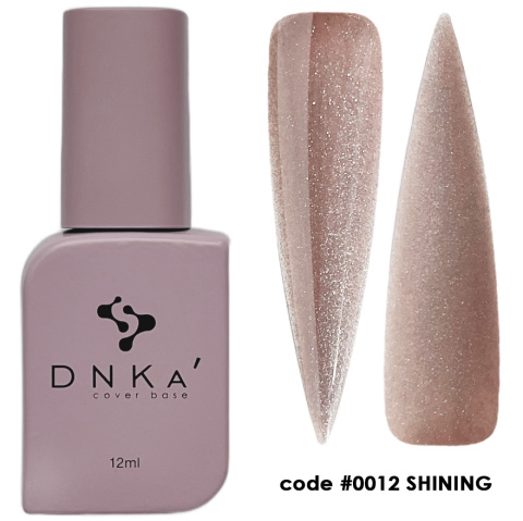 DNKa' Cover Base #0012 Shining - beżowa baza hybrydowa z drobinką odblaskową, 12 ml