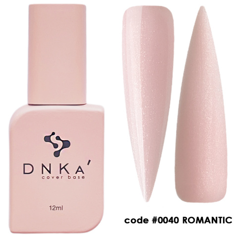 DNKa' Cover Base #0040 Romantic - różowa baza hybrydowa ze srebrną drobinką, 12 ml