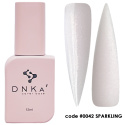 DNKa' Cover Base #0042 Sparkling - mleczna baza hybrydowa z opalizującym brokatem, 12 ml