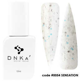 DNKa' Cover Base #0054 Sensation - mleczna baza hybrydowa z brokatem, 12 ml