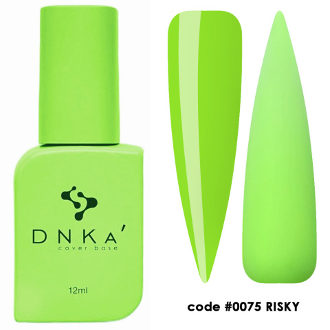 DNKa' Cover Base #0075 Risky - neonowa zielona baza hybrydowa, 12 ml