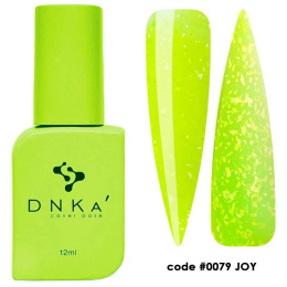 DNKa' Cover Base #0079 Joy - żółta baza hybrydowa z białymi płatkami, 12 ml