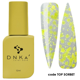 DNKa’ Top Sorbet - top hybrydowy z żółtymi wielokątami bez lepkiej warstwy, 12 ml