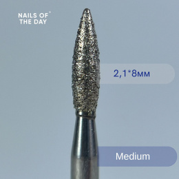 NAILSOFTHEDAY frez diamentowy - płomyk niebieski 2,1 x 8 mm